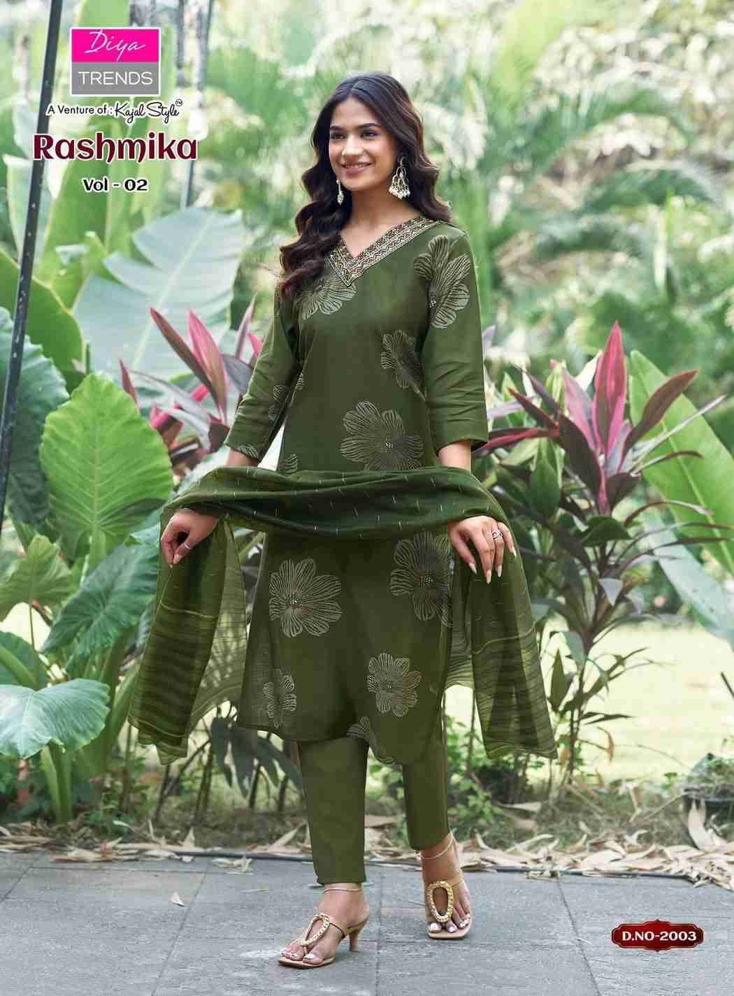 Rashmika Vol-2 By Diya Trends 2001 To 2008 Series Designer Festive Suits Beautiful Stylish Fancy Colorful Party Wear & Occasional Wear Vertican Prints Dresses At Wholesale Price