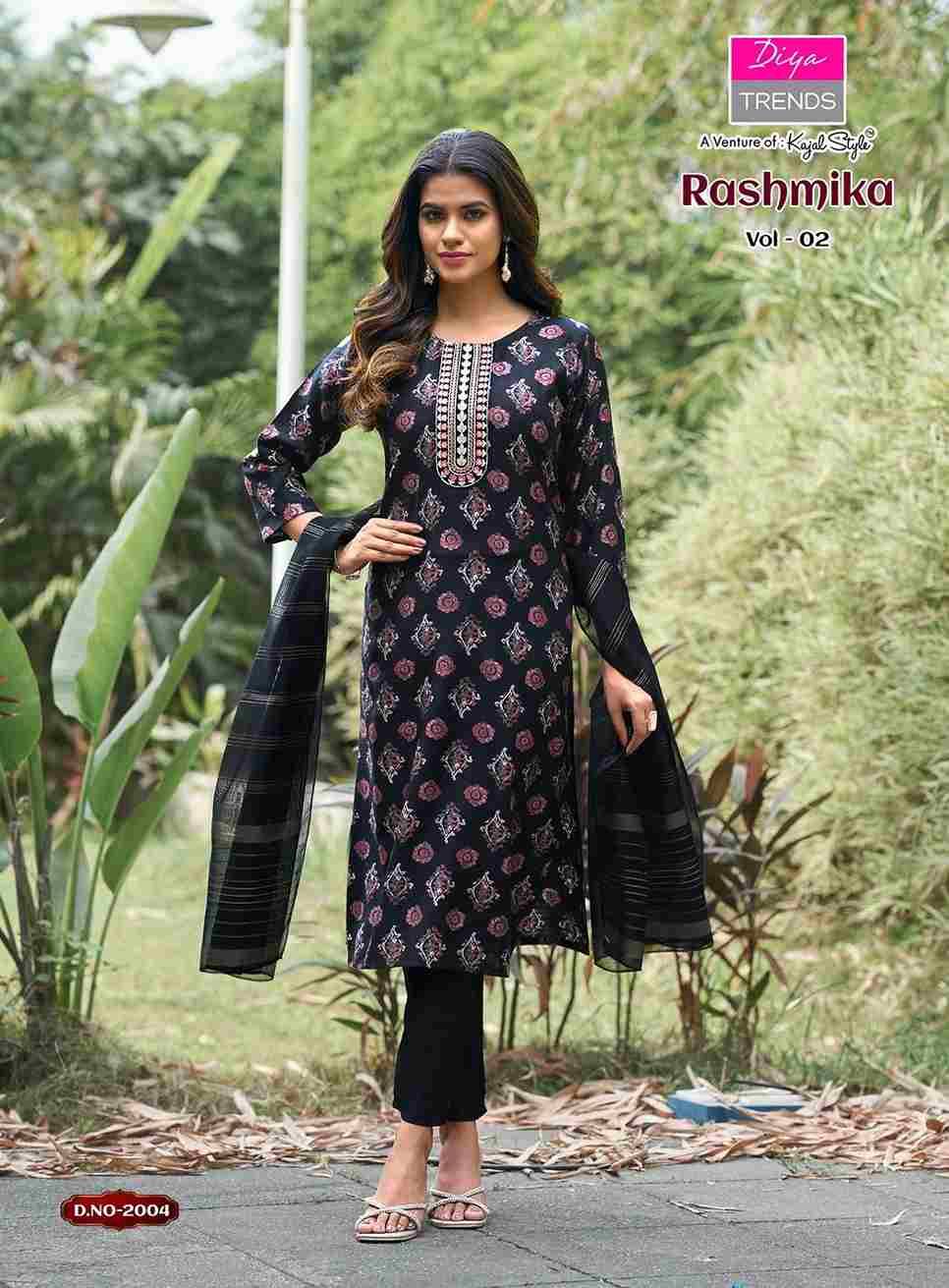 Rashmika Vol-2 By Diya Trends 2001 To 2008 Series Designer Festive Suits Beautiful Stylish Fancy Colorful Party Wear & Occasional Wear Vertican Prints Dresses At Wholesale Price