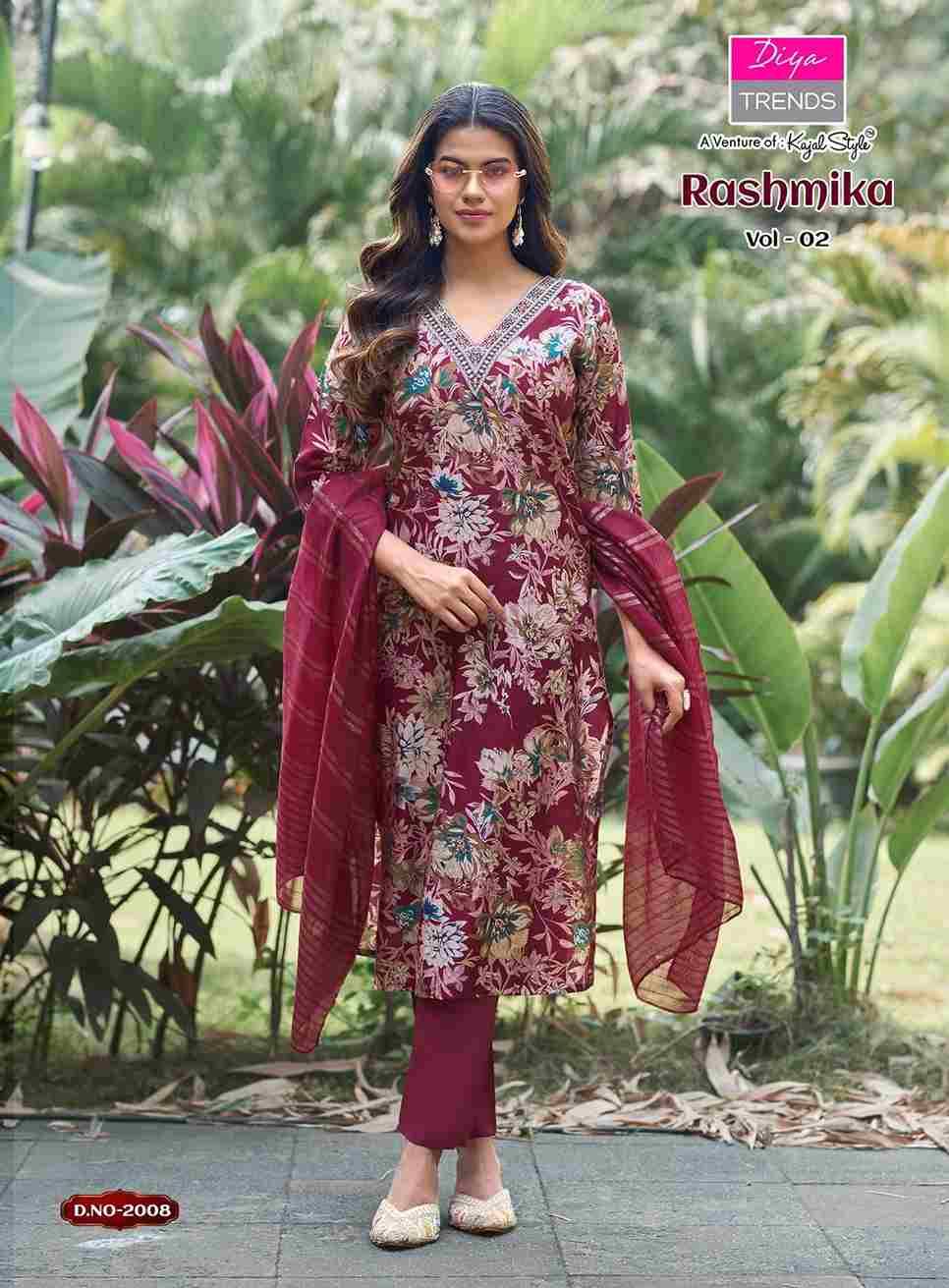 Rashmika Vol-2 By Diya Trends 2001 To 2008 Series Designer Festive Suits Beautiful Stylish Fancy Colorful Party Wear & Occasional Wear Vertican Prints Dresses At Wholesale Price