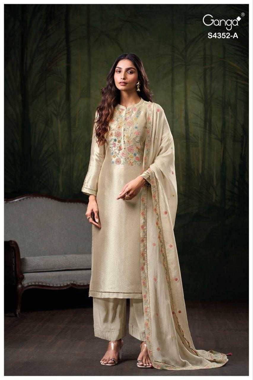 Chayana-4352 By Ganga Fashion 4352-A To 4352-D Series Beautiful Festive Suits Stylish Colorful Fancy Casual Wear & Ethnic Wear Premium Bemberg Silk Print Dresses At Wholesale Price