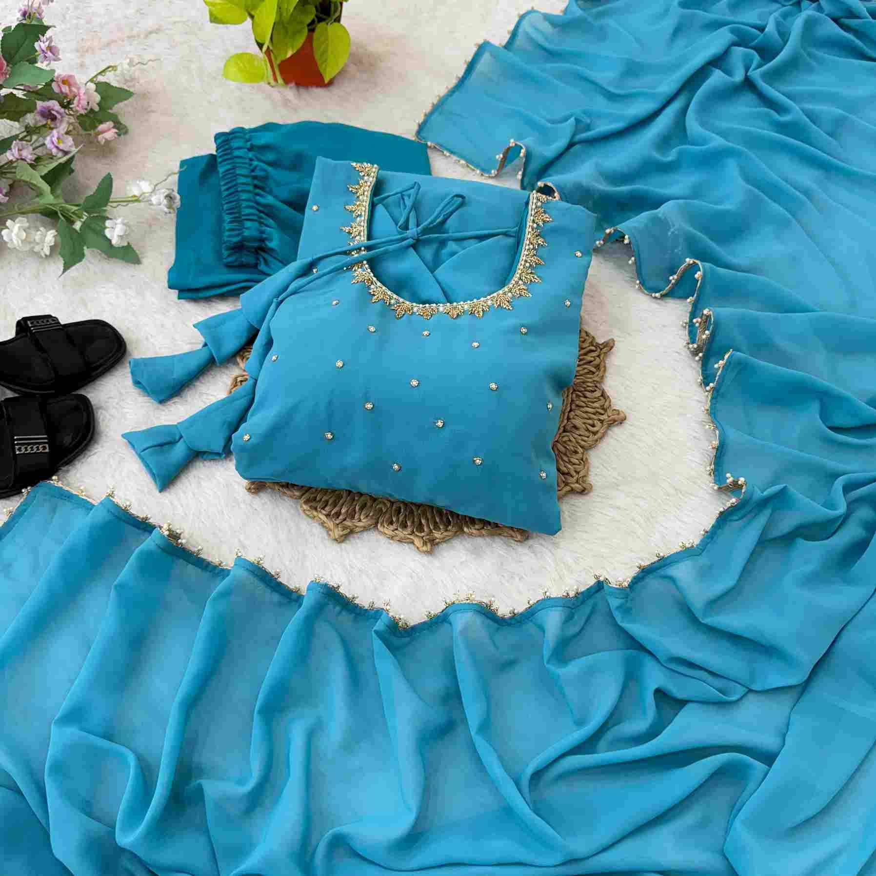 Mb-537 By Fashid Wholesale Designer Suits Collection Beautiful Stylish Fancy Colorful Party Wear & Occasional Wear Faux Georgette Dresses At Wholesale Price