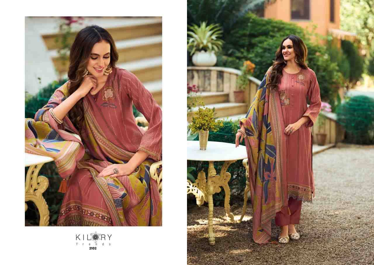 Gehna By Kilory 2101 To 2106 Series Beautiful Festive Suits Colorful Stylish Fancy Casual Wear & Ethnic Wear Pure Muslin Silk Dresses At Wholesale Price