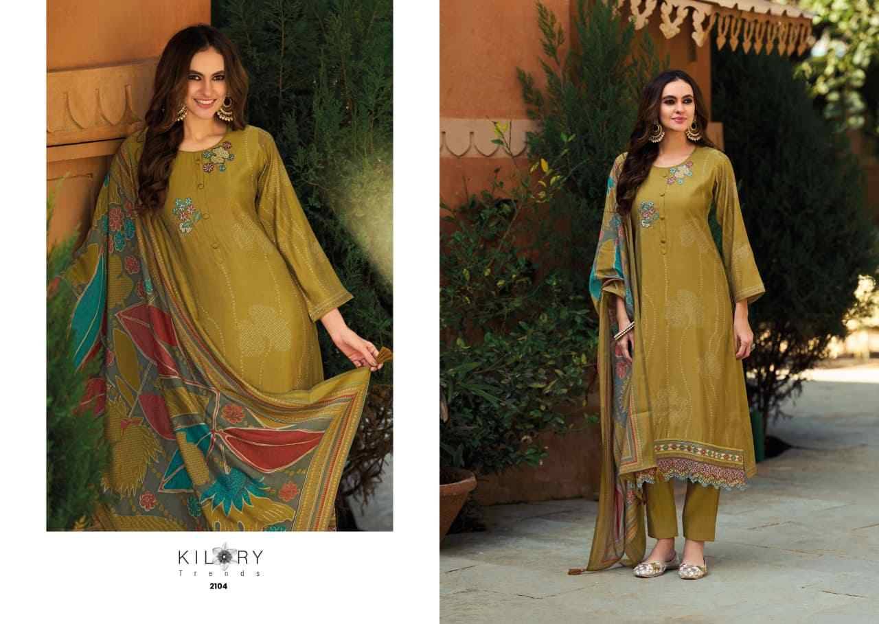 Gehna By Kilory 2101 To 2106 Series Beautiful Festive Suits Colorful Stylish Fancy Casual Wear & Ethnic Wear Pure Muslin Silk Dresses At Wholesale Price