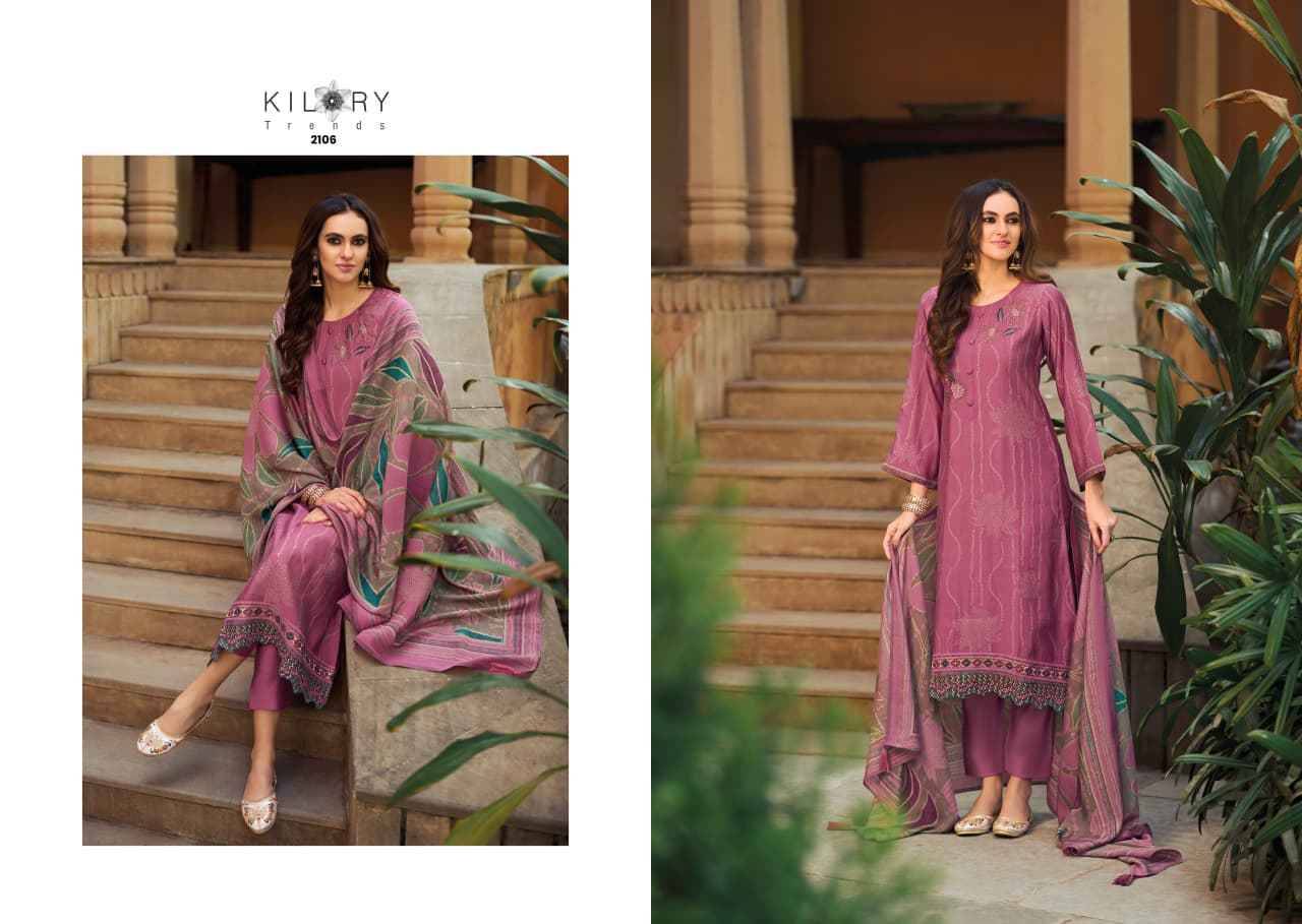 Gehna By Kilory 2101 To 2106 Series Beautiful Festive Suits Colorful Stylish Fancy Casual Wear & Ethnic Wear Pure Muslin Silk Dresses At Wholesale Price