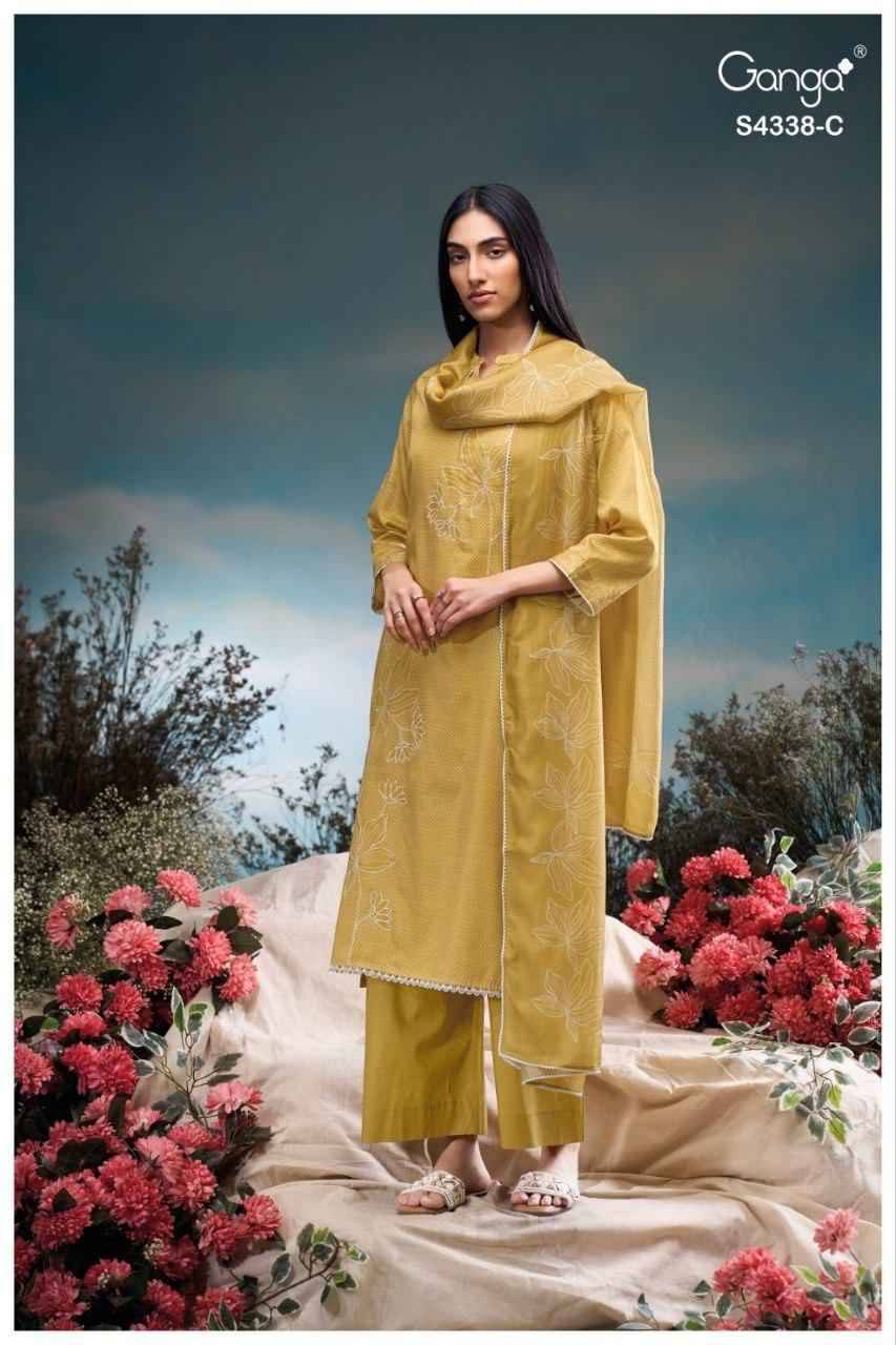 Bresiya-4338 By Ganga Fashion 4338-A To 4338-D Series Beautiful Festive Suits Stylish Colorful Fancy Casual Wear & Ethnic Wear Premium Cotton Satin Print Dresses At Wholesale Price