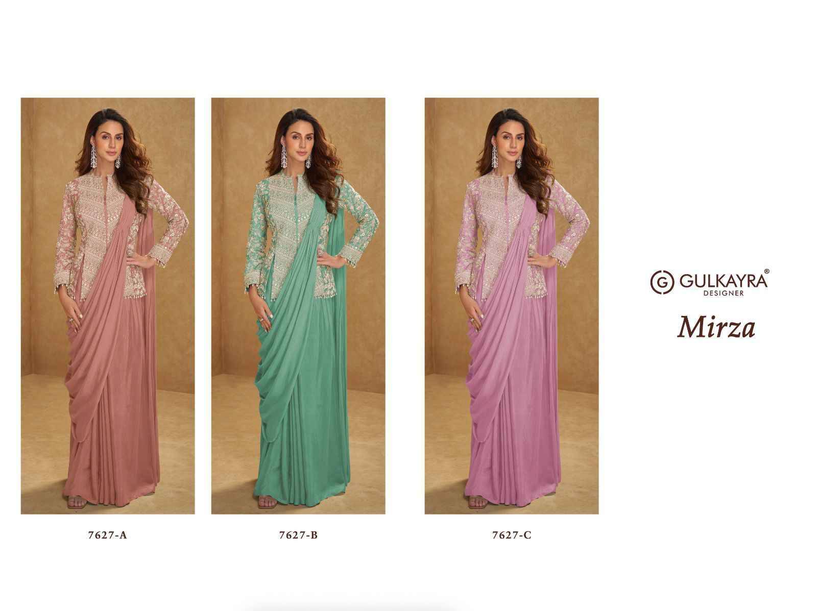 Mirza By Gulkayra Designer 7627-A To 7627-C Series Designer Stylish Fancy Colorful Beautiful Party Wear & Ethnic Wear Collection Chinnon Tops At Wholesale Price