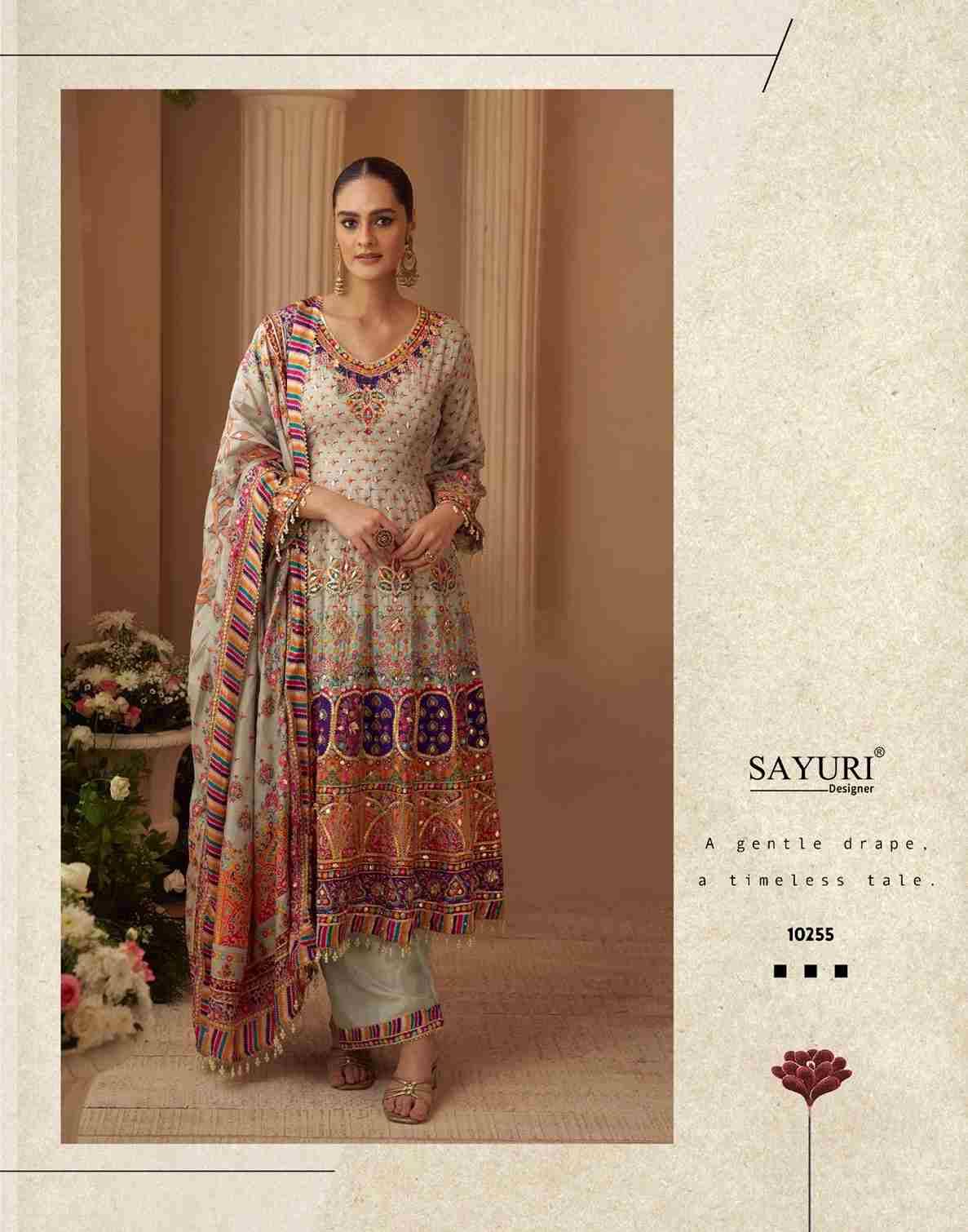 Sarthi By Sayuri 10255 To 10257 Series Beautiful Sharara Suits Colorful Stylish Fancy Casual Wear & Ethnic Wear Premium Chinnon Silk Dresses At Wholesale Price