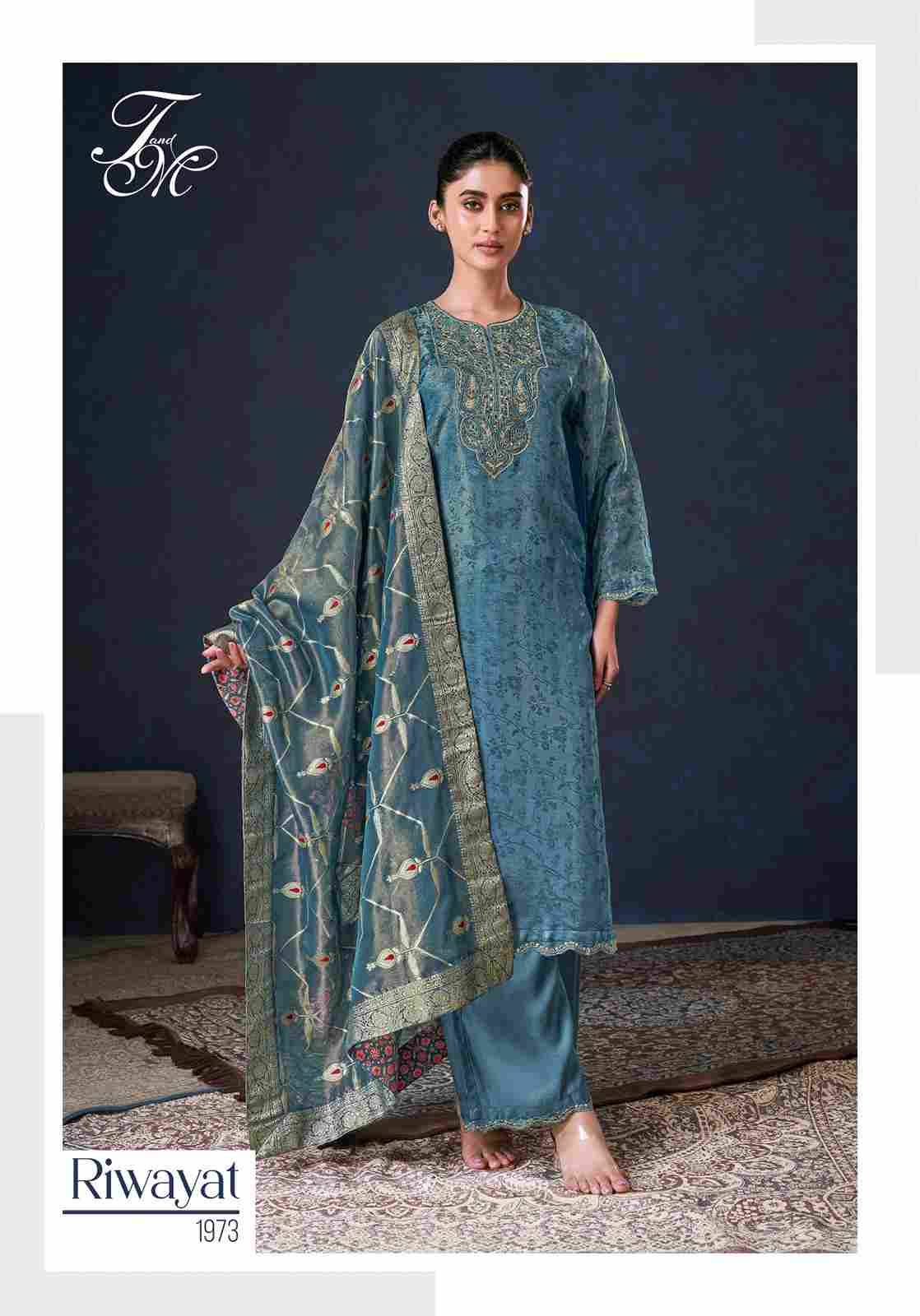 Riwayat By T And M Designer Studio Beautiful Festive Suits Colorful Stylish Fancy Casual Wear & Ethnic Wear Pure Jacquard Dresses At Wholesale Price