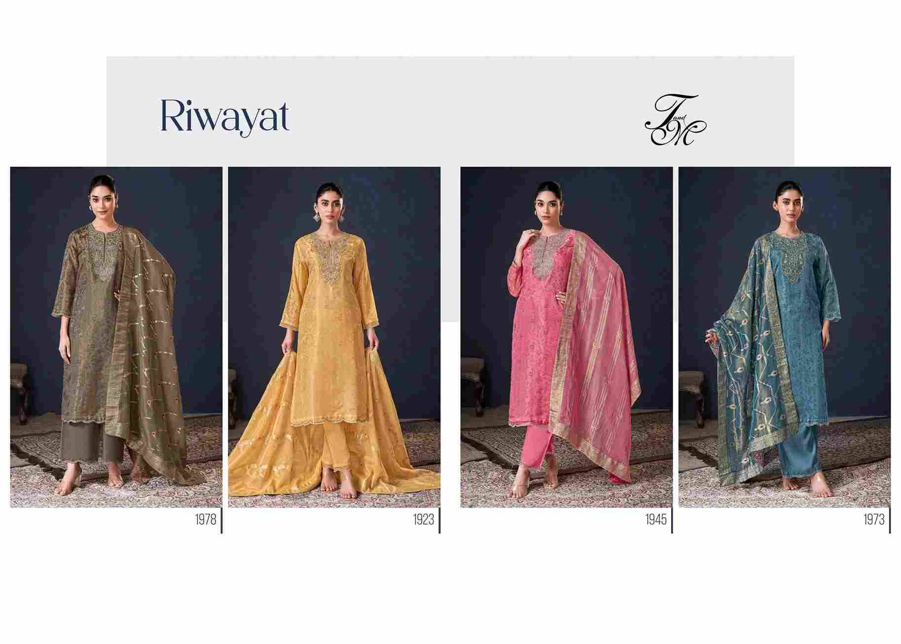 Riwayat By T And M Designer Studio Beautiful Festive Suits Colorful Stylish Fancy Casual Wear & Ethnic Wear Pure Jacquard Dresses At Wholesale Price