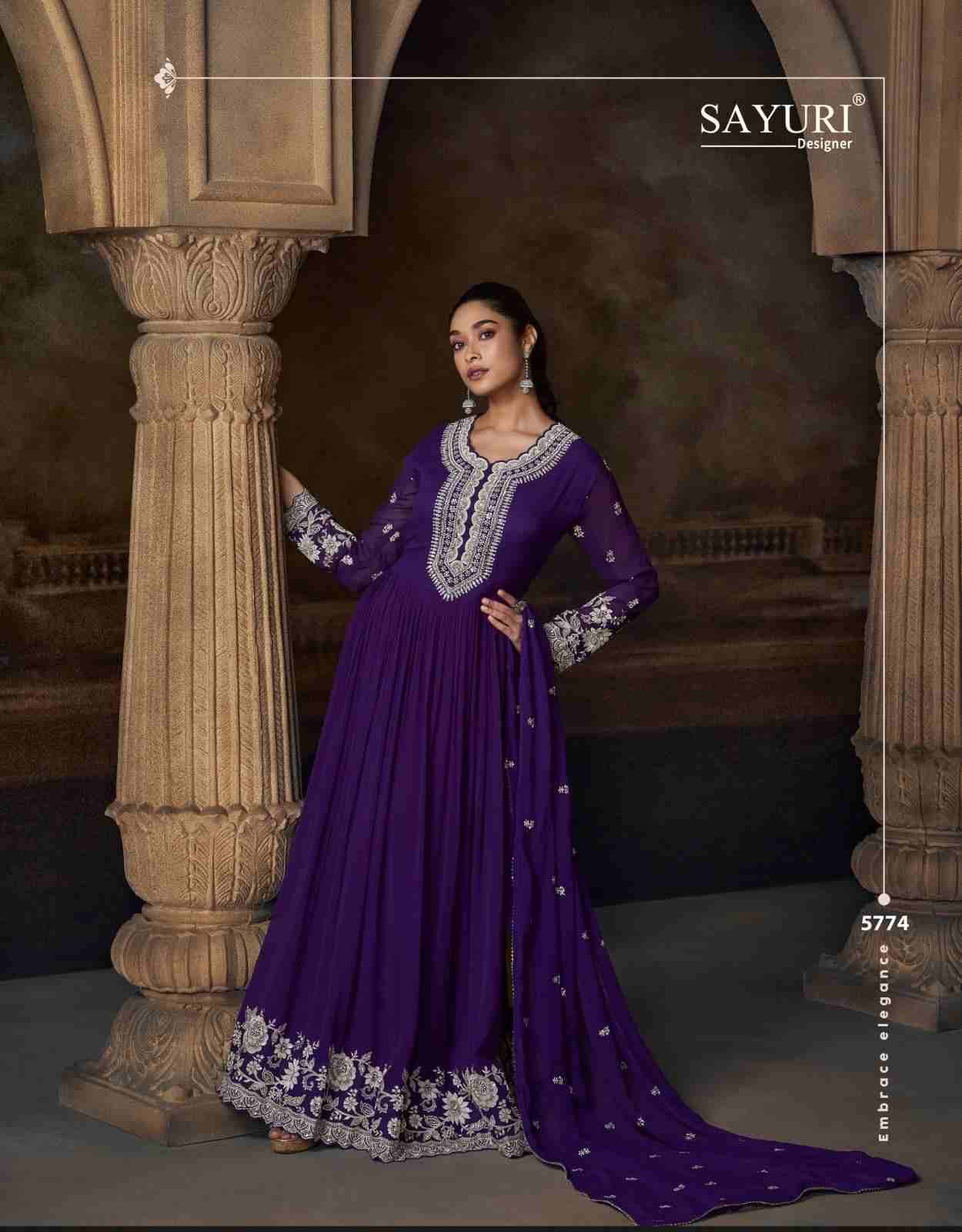 Saadgi By Sayuri 5774 To 5776 Series Designer Stylish Fancy Colorful Beautiful Party Wear & Ethnic Wear Collection Premium Georgette Gowns With Dupatta At Wholesale Price