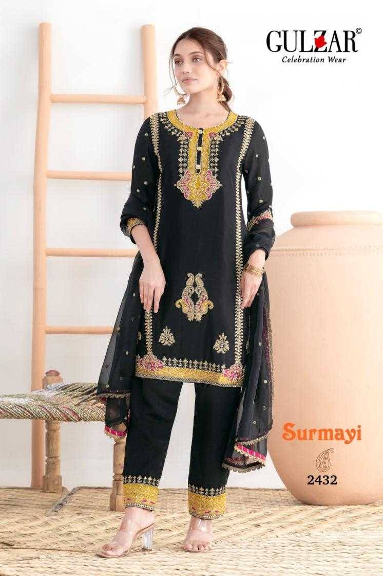 Surmayi By Gulzar 2431 To 2432 Series Beautiful Festive Suits Colorful Stylish Fancy Casual Wear & Ethnic Wear Chinnon Dresses At Wholesale Price