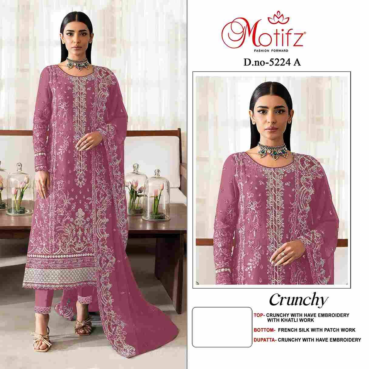 Motifz Hit Design 5224 Colours By Motifz 5224-A To 5224-D Series Beautiful Pakistani Suits Colorful Stylish Fancy Casual Wear & Ethnic Wear Crunchy Dresses At Wholesale Price