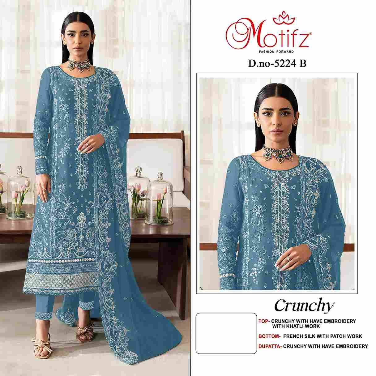 Motifz Hit Design 5224 Colours By Motifz 5224-A To 5224-D Series Beautiful Pakistani Suits Colorful Stylish Fancy Casual Wear & Ethnic Wear Crunchy Dresses At Wholesale Price