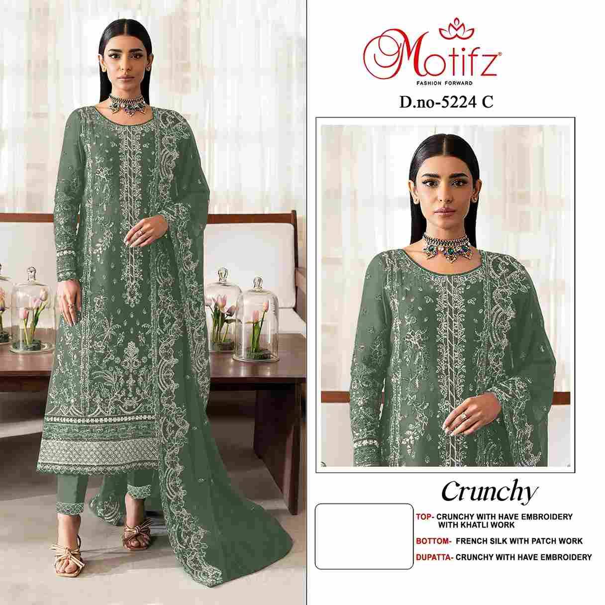 Motifz Hit Design 5224 Colours By Motifz 5224-A To 5224-D Series Beautiful Pakistani Suits Colorful Stylish Fancy Casual Wear & Ethnic Wear Crunchy Dresses At Wholesale Price