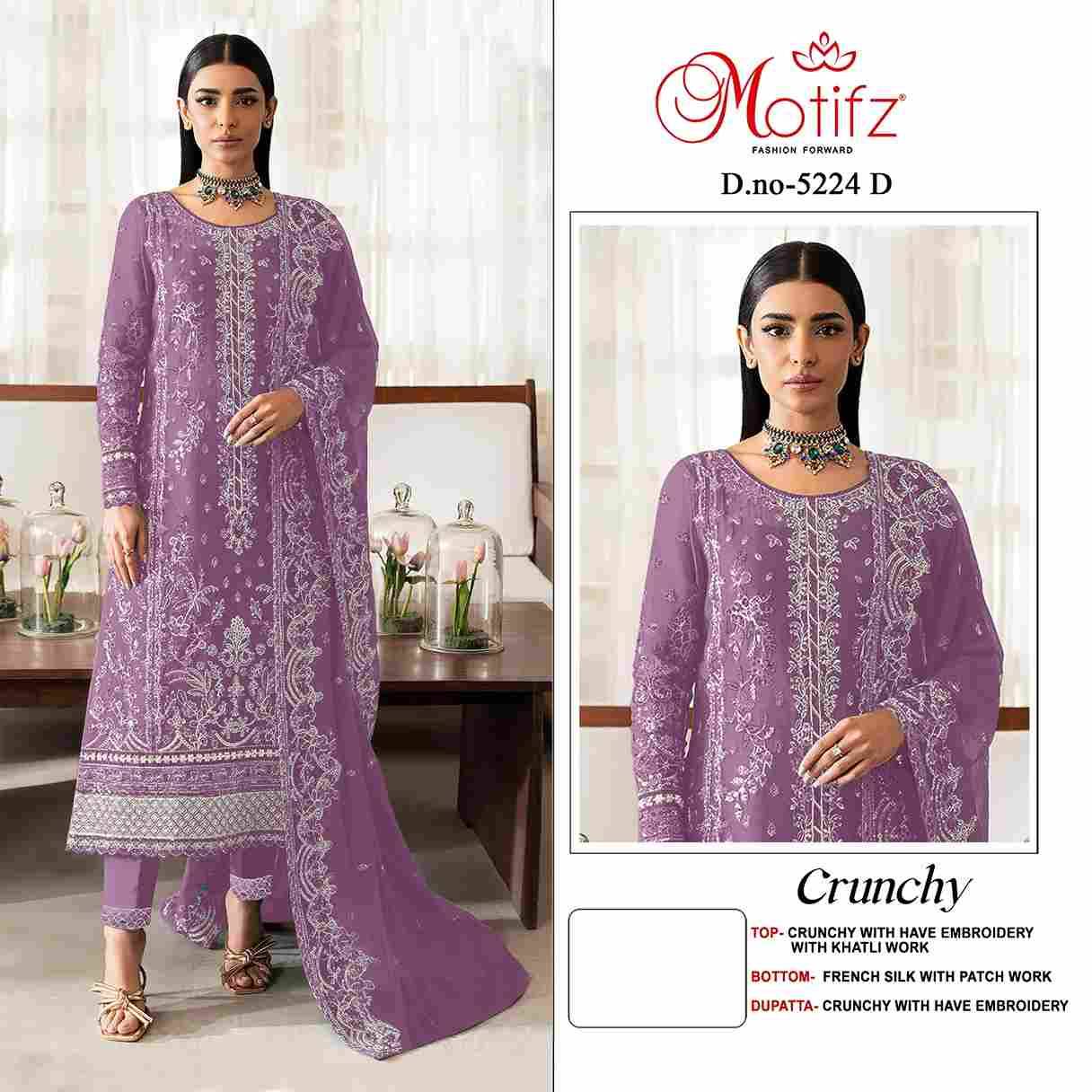 Motifz Hit Design 5224 Colours By Motifz 5224-A To 5224-D Series Beautiful Pakistani Suits Colorful Stylish Fancy Casual Wear & Ethnic Wear Crunchy Dresses At Wholesale Price