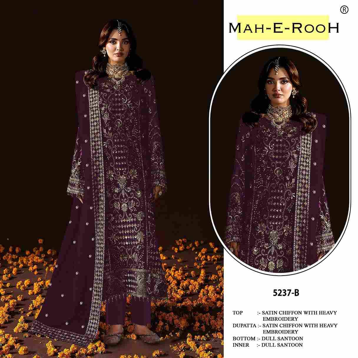Mah-E-Rooh 5237 Colours By Fashid Wholesale 5237-A To 5237-D Series Beautiful Stylish Pakistani Suits Fancy Colorful Casual Wear & Ethnic Wear & Ready To Wear Satin Chiffon Embroidery Dresses At Wholesale Price