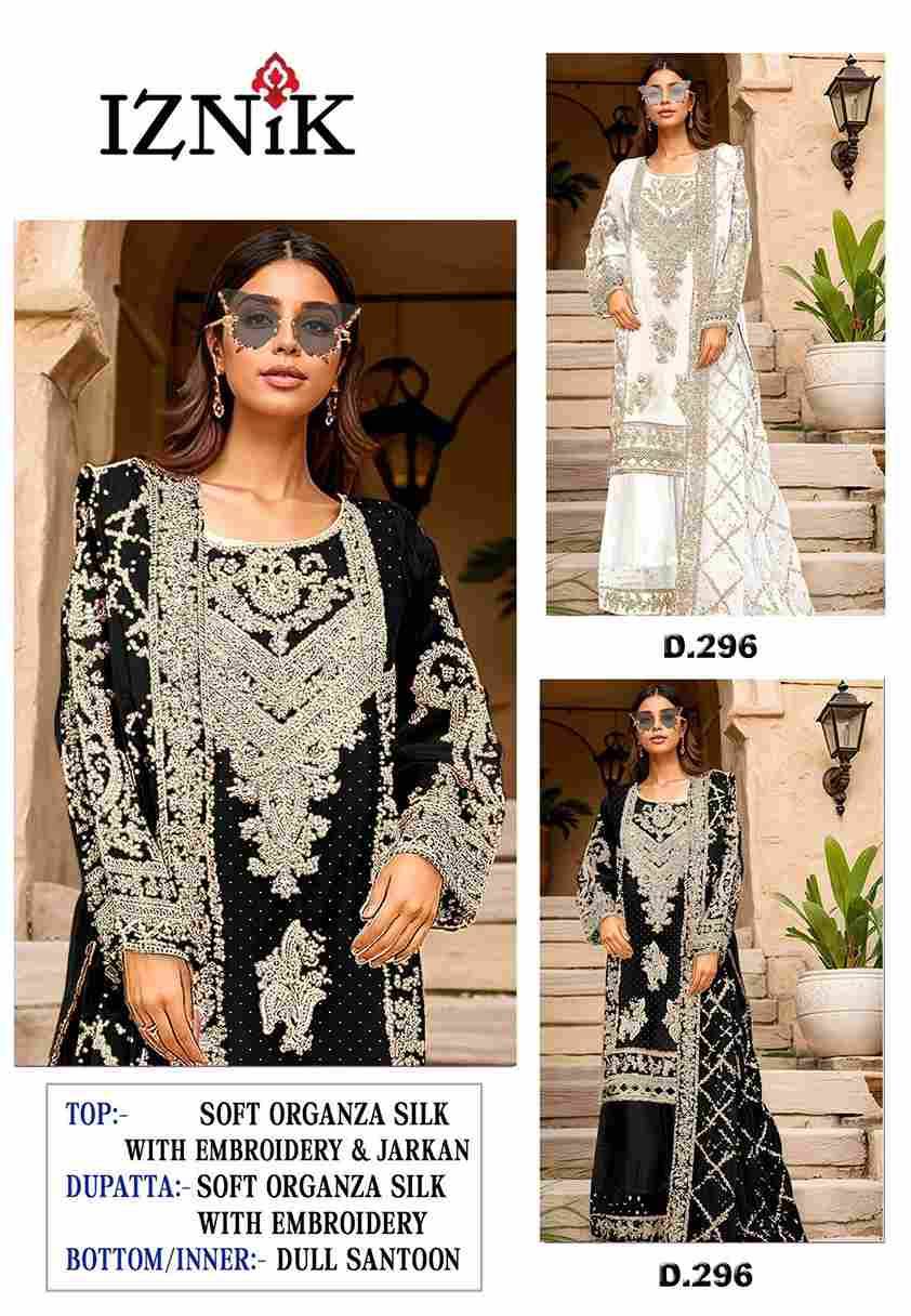 Iznik 296 Colours By Iznik Fab 296-A To 296-B Series Designer Pakistani Suits Beautiful Stylish Fancy Colorful Party Wear & Occasional Wear Organza Silk With Embroidery Dresses At Wholesale Price
