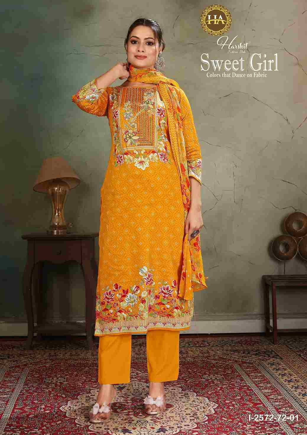 Sweet Girl By Harshit Fashion Hub 2572-72-1 To 2572-72-4 Series Beautiful Festive Suits Stylish Fancy Colorful Casual Wear & Ethnic Wear Premium Jam Dresses At Wholesale Price