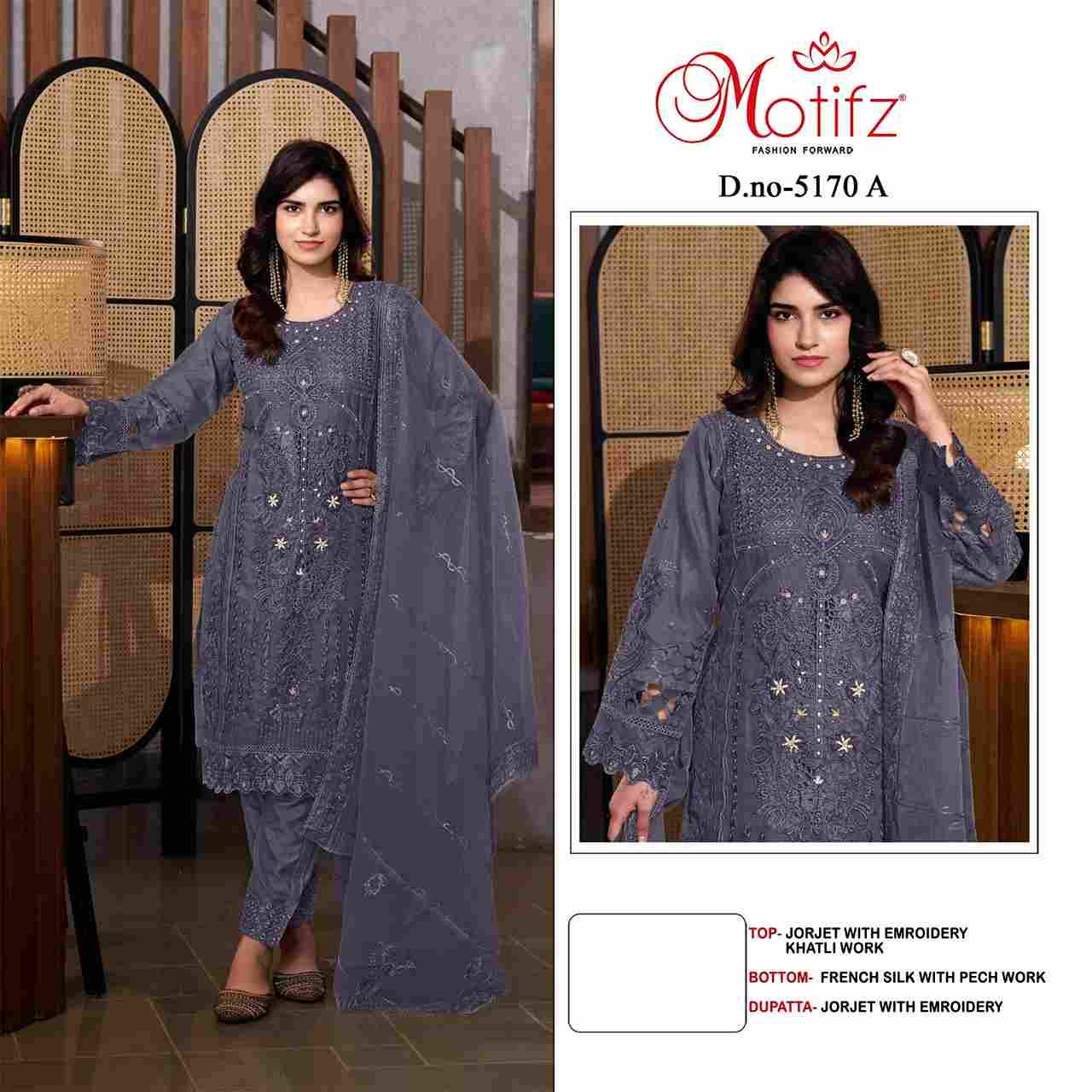 Motifz Hit Design 5170 Colours By Motifz 5170-A To 5170-D Series Beautiful Pakistani Suits Colorful Stylish Fancy Casual Wear & Ethnic Wear Georgette Dresses At Wholesale Price
