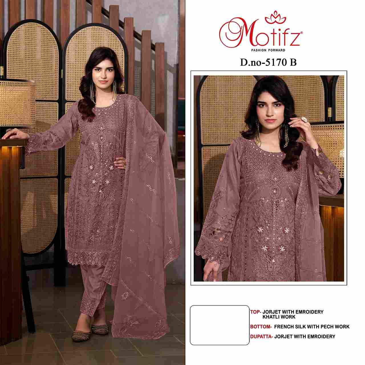 Motifz Hit Design 5170 Colours By Motifz 5170-A To 5170-D Series Beautiful Pakistani Suits Colorful Stylish Fancy Casual Wear & Ethnic Wear Georgette Dresses At Wholesale Price
