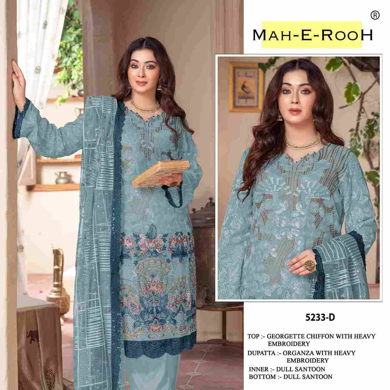 Mah-E-Rooh 5233 Colours By Fashid Wholesale 5233-A To 5233-D Series Beautiful Stylish Pakistani Suits Fancy Colorful Casual Wear & Ethnic Wear & Ready To Wear Georgette Chiffon Embroidery Dresses At Wholesale Price