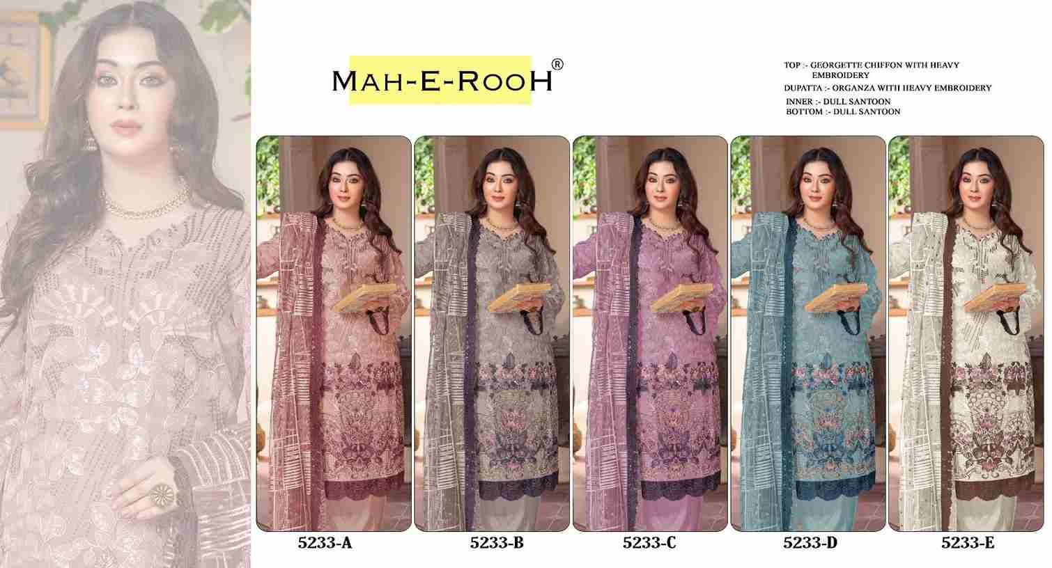 Mah-E-Rooh 5233 Colours By Fashid Wholesale 5233-A To 5233-D Series Beautiful Stylish Pakistani Suits Fancy Colorful Casual Wear & Ethnic Wear & Ready To Wear Georgette Chiffon Embroidery Dresses At Wholesale Price