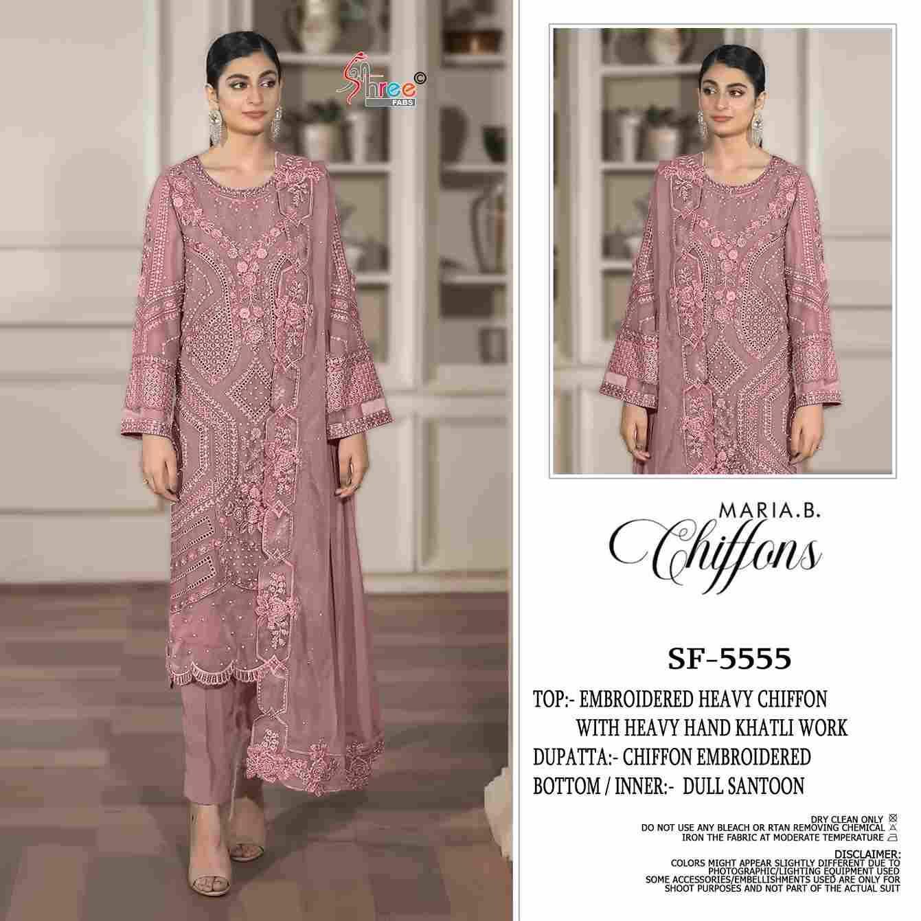 Shree Fabs Hit Design SF-5555 Colours By Shree Fabs SF-5555-A To SF-5555-D Series Beautiful Stylish Pakistani Suits Fancy Colorful Casual Wear & Ethnic Wear & Ready To Wear Chiffon Embroidery Dresses At Wholesale Price