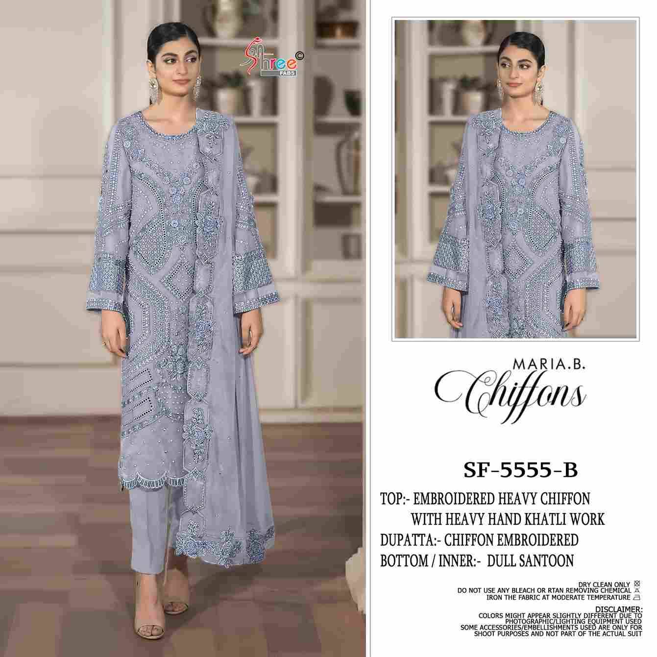 Shree Fabs Hit Design SF-5555 Colours By Shree Fabs SF-5555-A To SF-5555-D Series Beautiful Stylish Pakistani Suits Fancy Colorful Casual Wear & Ethnic Wear & Ready To Wear Chiffon Embroidery Dresses At Wholesale Price