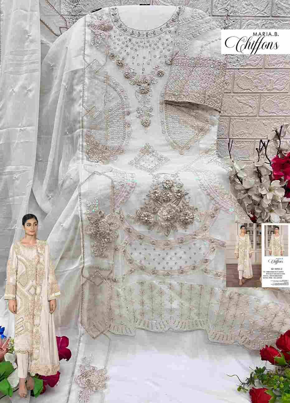 Shree Fabs Hit Design SF-5555 Colours By Shree Fabs SF-5555-A To SF-5555-D Series Beautiful Stylish Pakistani Suits Fancy Colorful Casual Wear & Ethnic Wear & Ready To Wear Chiffon Embroidery Dresses At Wholesale Price