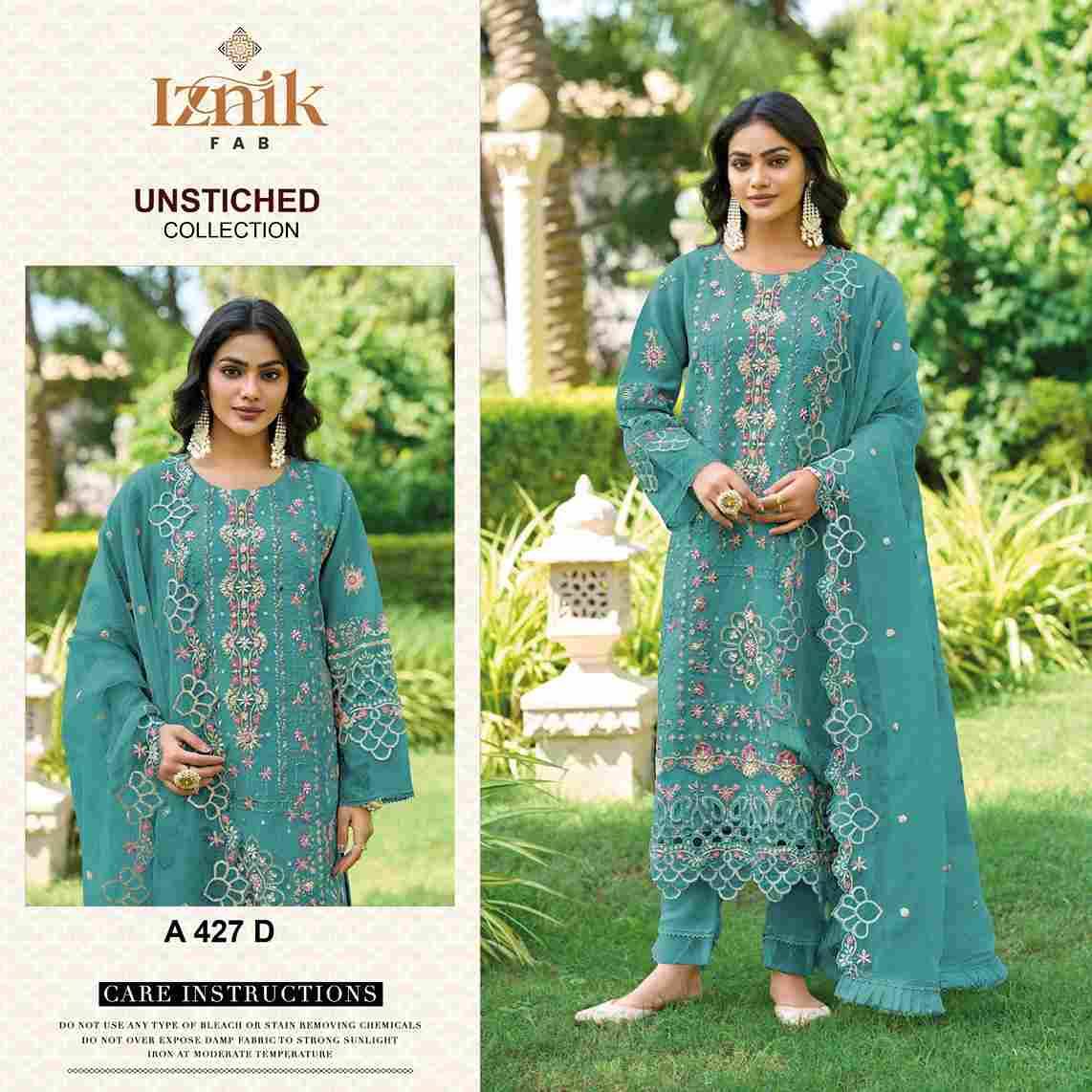 Iznik 427 Colours By Iznik Fab 427-A To 427-D Series Designer Pakistani Suits Beautiful Stylish Fancy Colorful Party Wear & Occasional Wear Chiffon With Embroidery Dresses At Wholesale Price