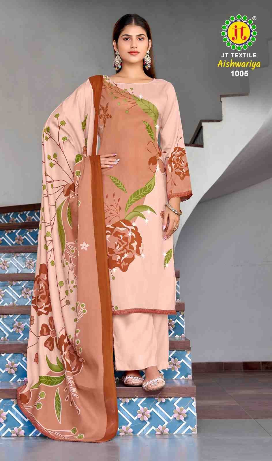 Aishwariya Vol-1 By JT 1001 To 1005 Series Beautiful Festive Suits Colorful Stylish Fancy Casual Wear & Ethnic Wear Rayon Dresses At Wholesale Price