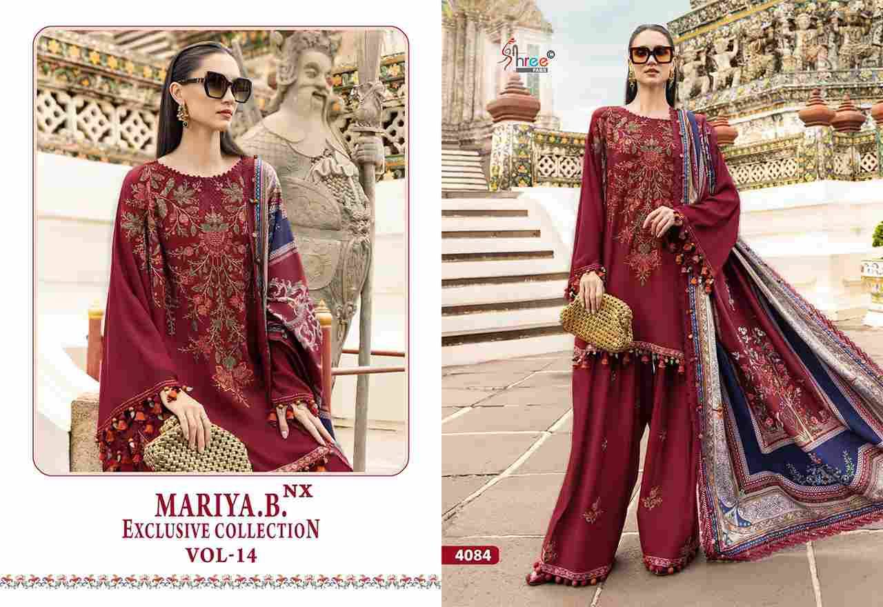 Mariya.B. Exclusive Collection Vol-14 Nx By Shree Fabs 4082 To 4086 Series Beautiful Pakistani Suits Colorful Stylish Fancy Casual Wear & Ethnic Wear Pure Rayon With Embroidered Dresses At Wholesale Price
