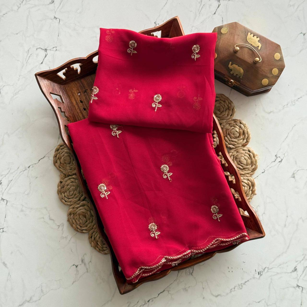 Vt-5017 By Fashid Wholesale 01 To 10 Series Beautiful Stylish Festive Suits Fancy Colorful Casual Wear & Ethnic Wear & Ready To Wear Soft Georgette Sarees At Wholesale Price