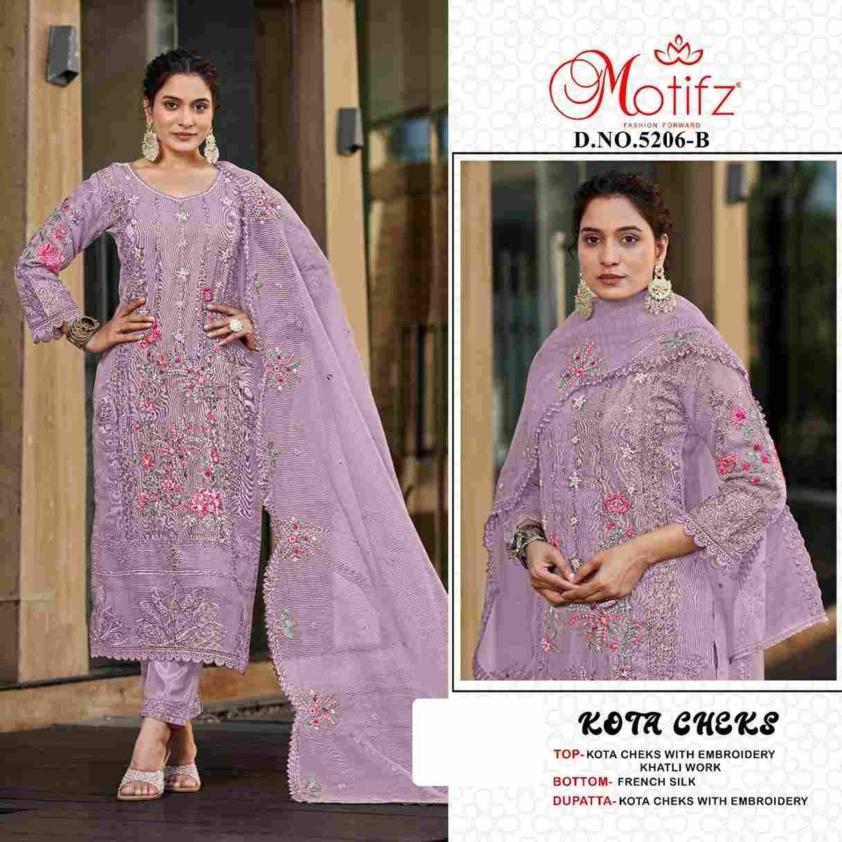 Motifz Hit Design 5206 Colours By Motifz 5206-A To 5206-D Series Beautiful Pakistani Suits Colorful Stylish Fancy Casual Wear & Ethnic Wear Kota Checks Dresses At Wholesale Price