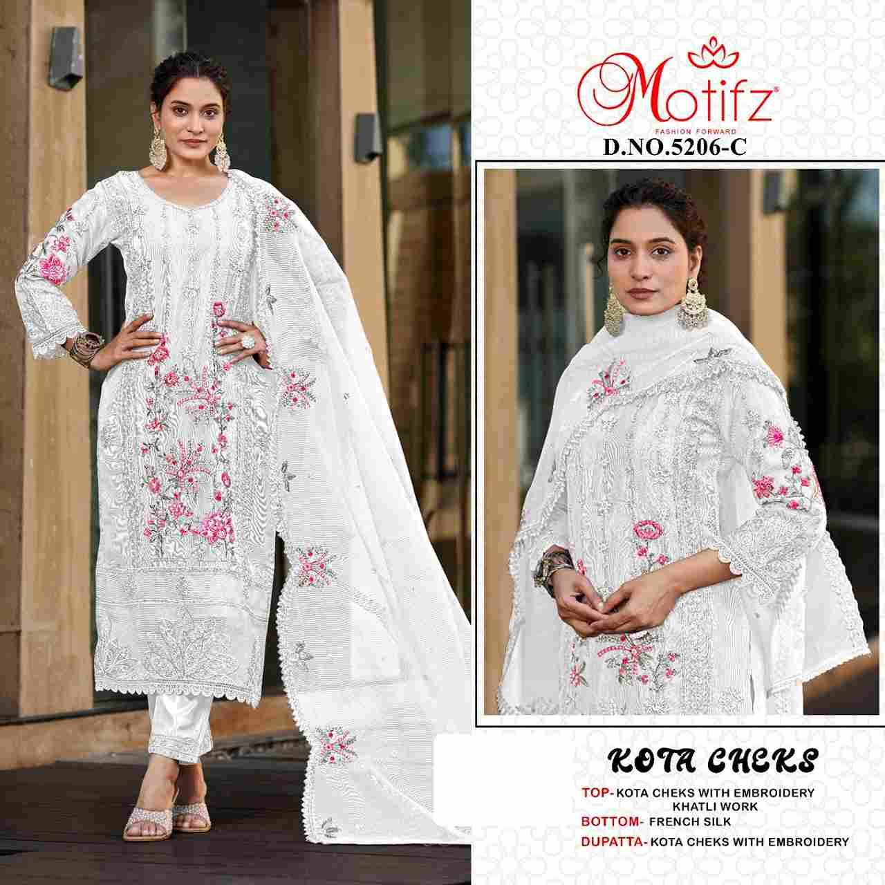 Motifz Hit Design 5206 Colours By Motifz 5206-A To 5206-D Series Beautiful Pakistani Suits Colorful Stylish Fancy Casual Wear & Ethnic Wear Kota Checks Dresses At Wholesale Price