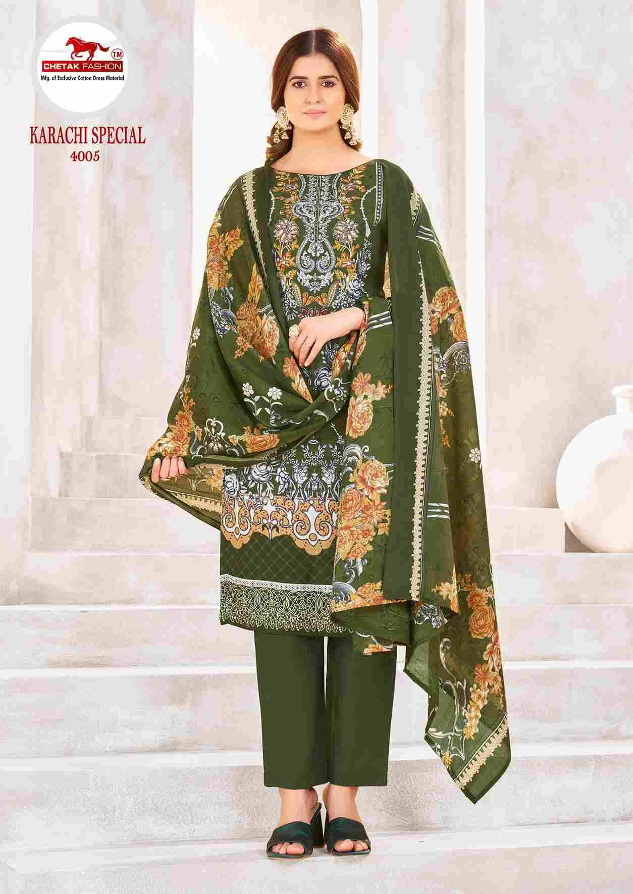 Karachi Special Vol-4 By Chetak Fashion 4001 To 4010 Series Beautiful Festive Suits Colorful Stylish Fancy Casual Wear & Ethnic Wear Cotton Print Dresses At Wholesale Price