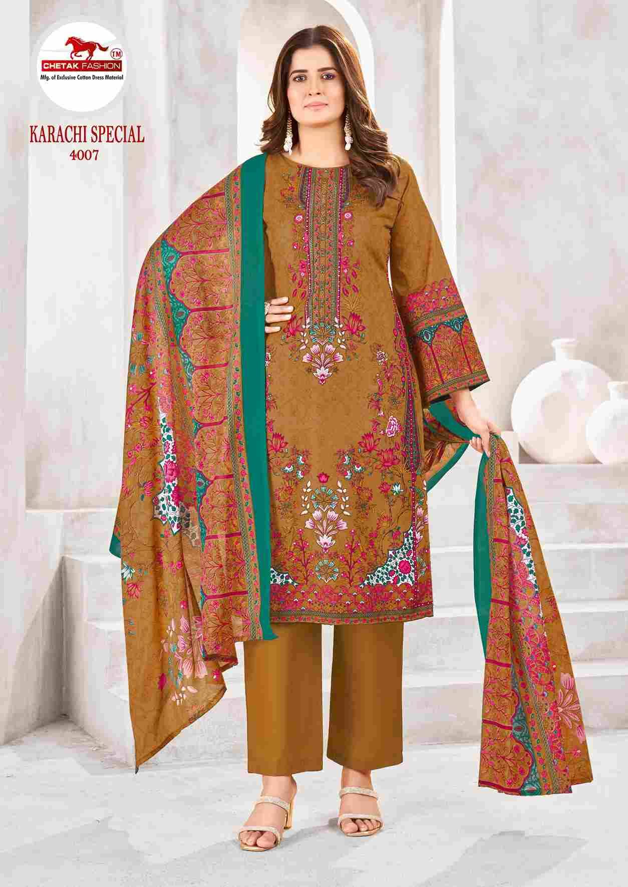 Karachi Special Vol-4 By Chetak Fashion 4001 To 4010 Series Beautiful Festive Suits Colorful Stylish Fancy Casual Wear & Ethnic Wear Cotton Print Dresses At Wholesale Price