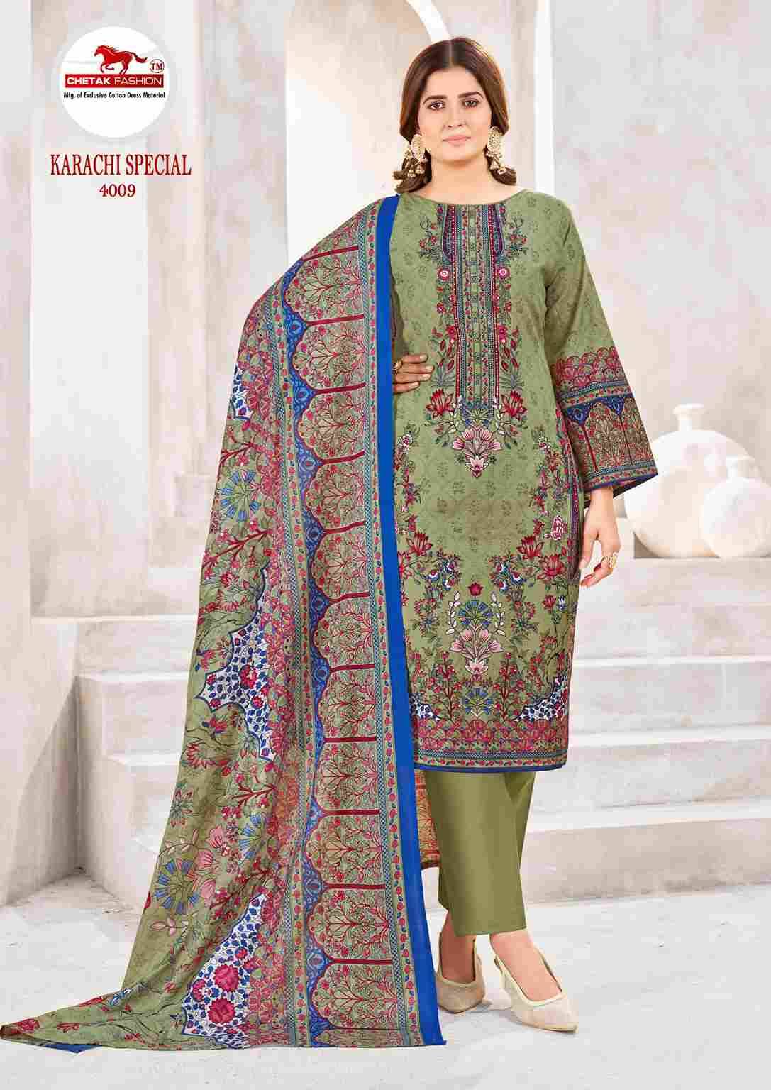 Karachi Special Vol-4 By Chetak Fashion 4001 To 4010 Series Beautiful Festive Suits Colorful Stylish Fancy Casual Wear & Ethnic Wear Cotton Print Dresses At Wholesale Price