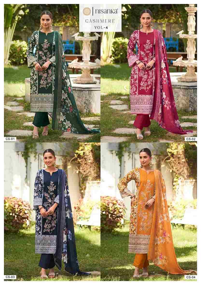 Cashmere Vol-4 By Nisanka 01 To 04 Series Wholesale Designer Festive Suits Collection Beautiful Stylish Fancy Colorful Party Wear & Occasional Wear Pure Viscose Lawn Print Dresses At Wholesale Price