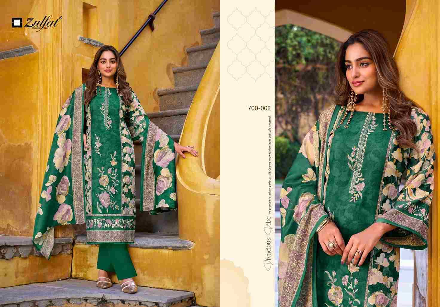 Meenakaari By Zulfat 700-001 To 700-006 Series Beautiful Festive Suits Colorful Stylish Fancy Casual Wear & Ethnic Wear Pure Jam Cotton With Embroidered Dresses At Wholesale Price