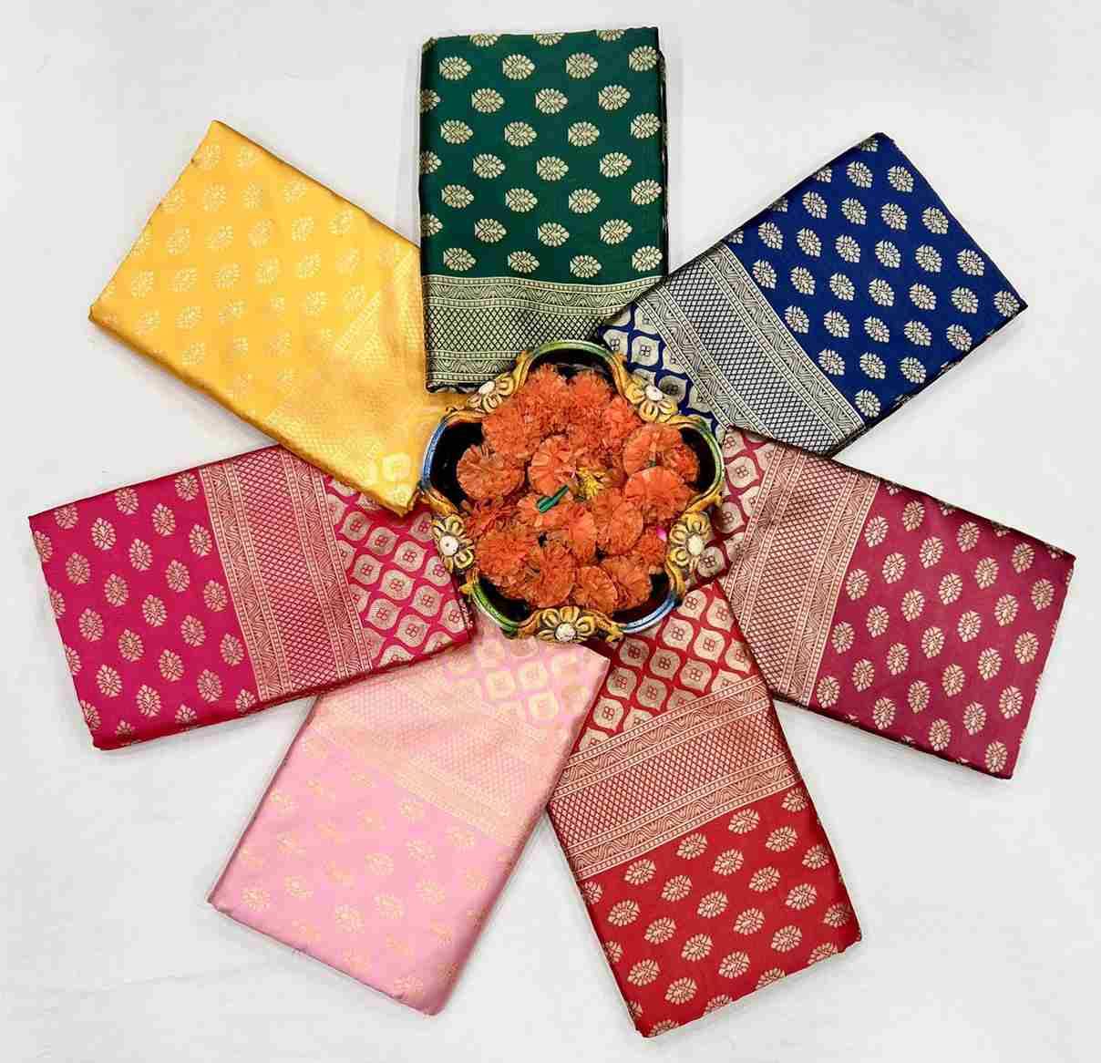 Kp-5083 By Fashid Wholesale 01 To 07 Series Indian Traditional Wear Collection Beautiful Stylish Fancy Colorful Party Wear & Occasional Wear Lichi Silk Sarees At Wholesale Price