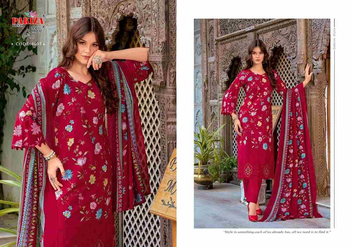 Nawazish Vol-4 By Pakiza Prints 4001 To 4004 Series Beautiful Festive Suits Stylish Fancy Colorful Party Wear & Occasional Wear Lawn Cotton Print Dresses At Wholesale Price