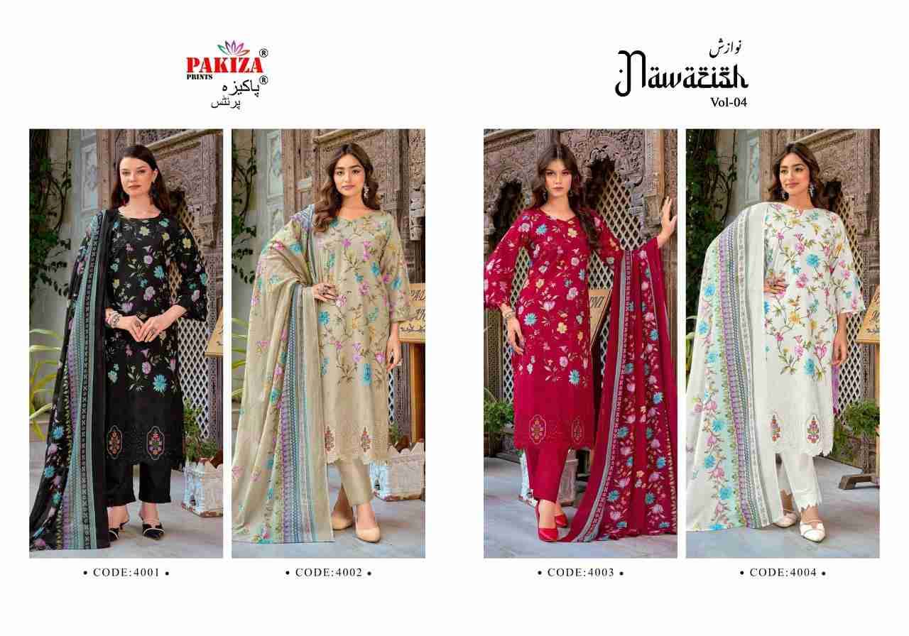 Nawazish Vol-4 By Pakiza Prints 4001 To 4004 Series Beautiful Festive Suits Stylish Fancy Colorful Party Wear & Occasional Wear Lawn Cotton Print Dresses At Wholesale Price