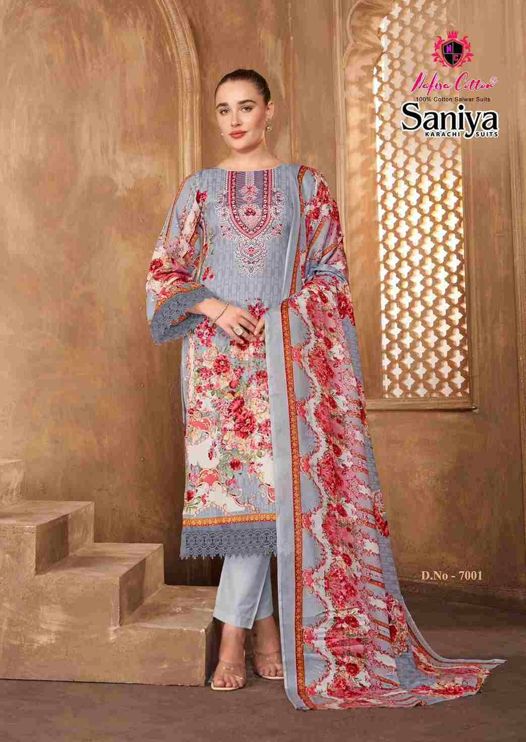 Saniya Vol-7 By Nafisa Cotton 7001 To 7006 Series Beautiful Stylish Festive Suits Fancy Colorful Casual Wear & Ethnic Wear & Ready To Wear Soft Cotton Print Dresses At Wholesale Price