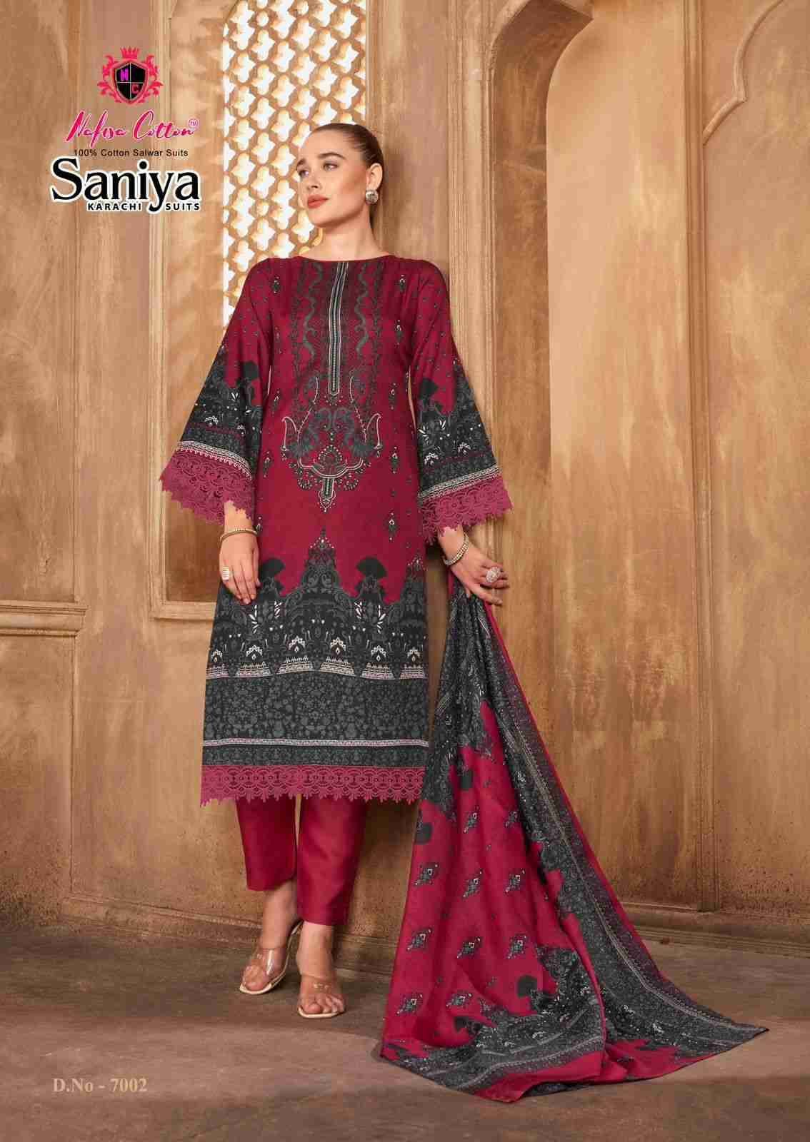Saniya Vol-7 By Nafisa Cotton 7001 To 7006 Series Beautiful Stylish Festive Suits Fancy Colorful Casual Wear & Ethnic Wear & Ready To Wear Soft Cotton Print Dresses At Wholesale Price