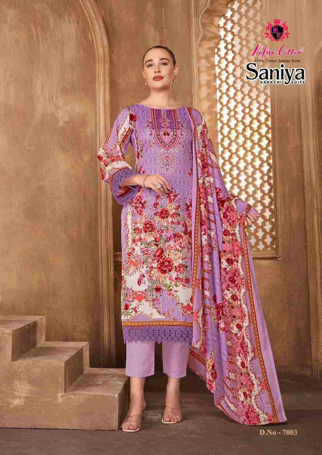 Saniya Vol-7 By Nafisa Cotton 7001 To 7006 Series Beautiful Stylish Festive Suits Fancy Colorful Casual Wear & Ethnic Wear & Ready To Wear Soft Cotton Print Dresses At Wholesale Price