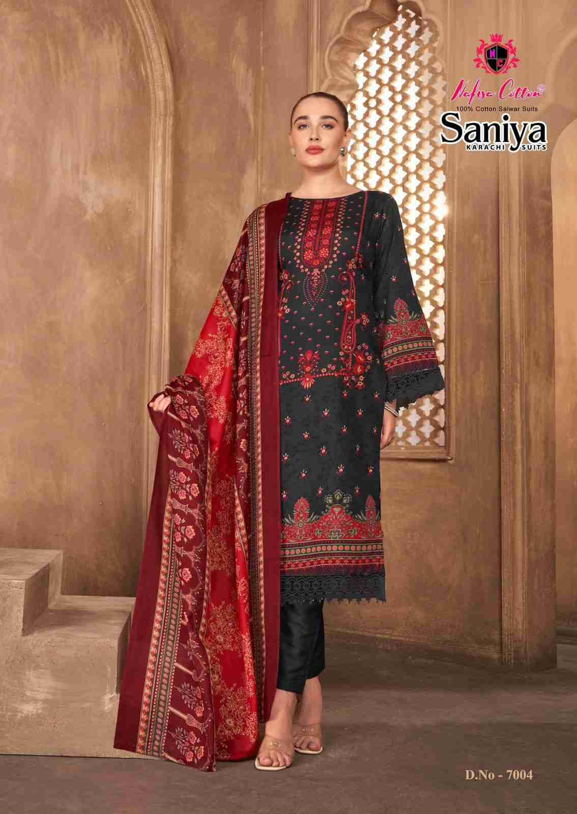 Saniya Vol-7 By Nafisa Cotton 7001 To 7006 Series Beautiful Stylish Festive Suits Fancy Colorful Casual Wear & Ethnic Wear & Ready To Wear Soft Cotton Print Dresses At Wholesale Price