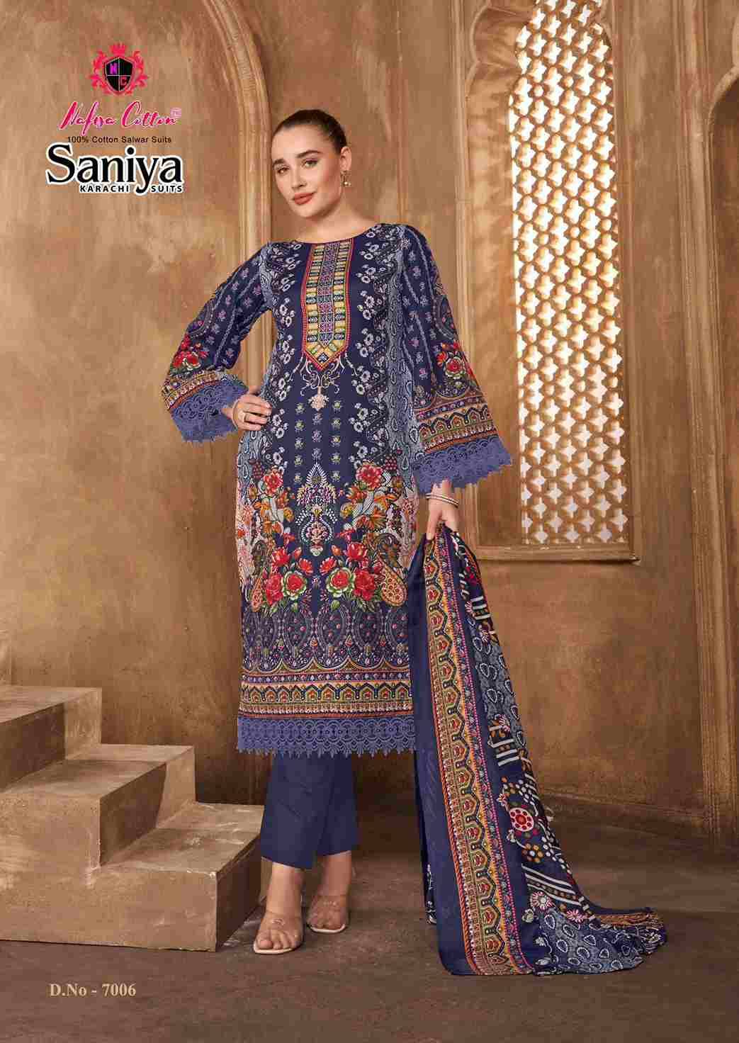 Saniya Vol-7 By Nafisa Cotton 7001 To 7006 Series Beautiful Stylish Festive Suits Fancy Colorful Casual Wear & Ethnic Wear & Ready To Wear Soft Cotton Print Dresses At Wholesale Price