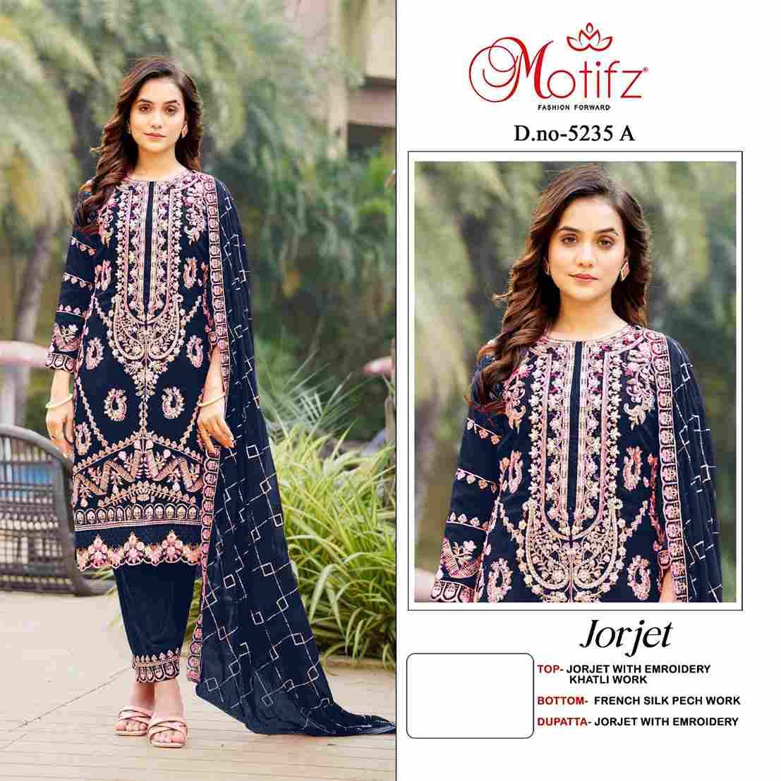 Motifz Hit Design 5235 Colours By Motifz 5235-A To 5235-D Series Beautiful Pakistani Suits Colorful Stylish Fancy Casual Wear & Ethnic Wear Georgette Dresses At Wholesale Price