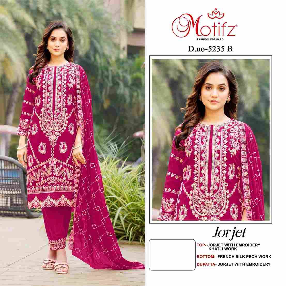 Motifz Hit Design 5235 Colours By Motifz 5235-A To 5235-D Series Beautiful Pakistani Suits Colorful Stylish Fancy Casual Wear & Ethnic Wear Georgette Dresses At Wholesale Price